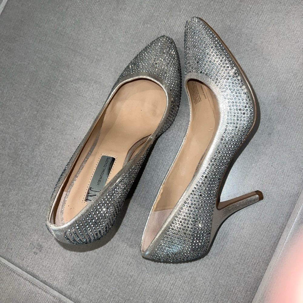 INC International Concepts Sparkling Silver Heels